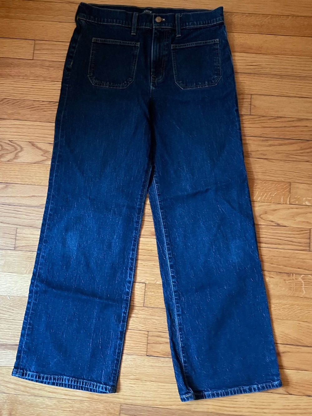 J. Crew Dark Blue Slim Wide-Leg Jeans